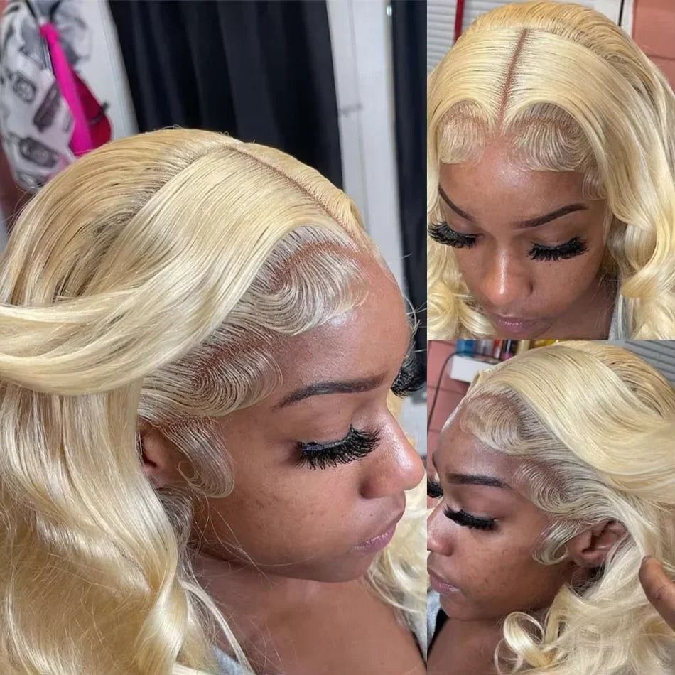 230 Density 13x6 Transparent Lace Frontal Blonde Body Wave Human Hair Wig