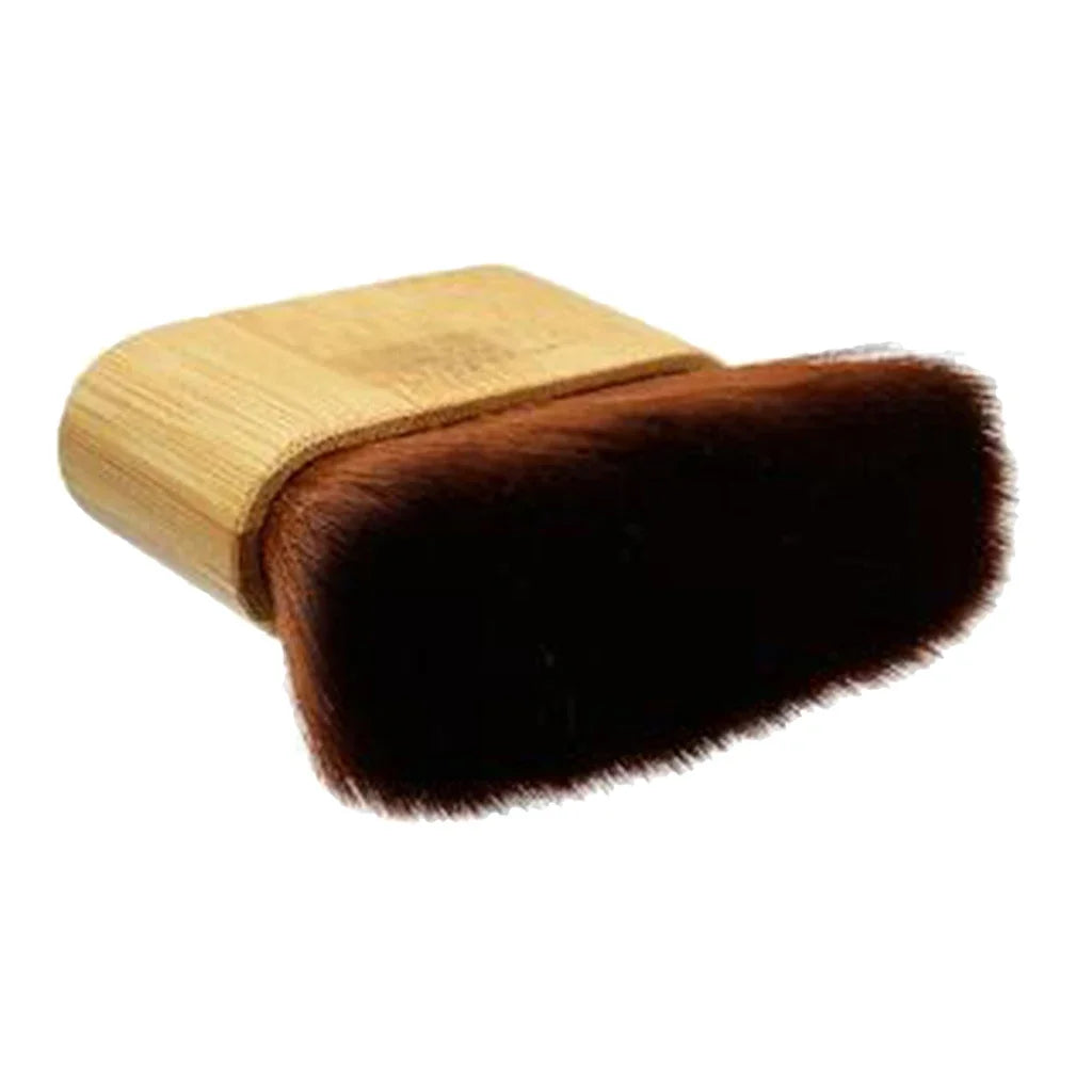 Hair Cutting Neck Duster Brush With Wooden Handle Soft Bristles