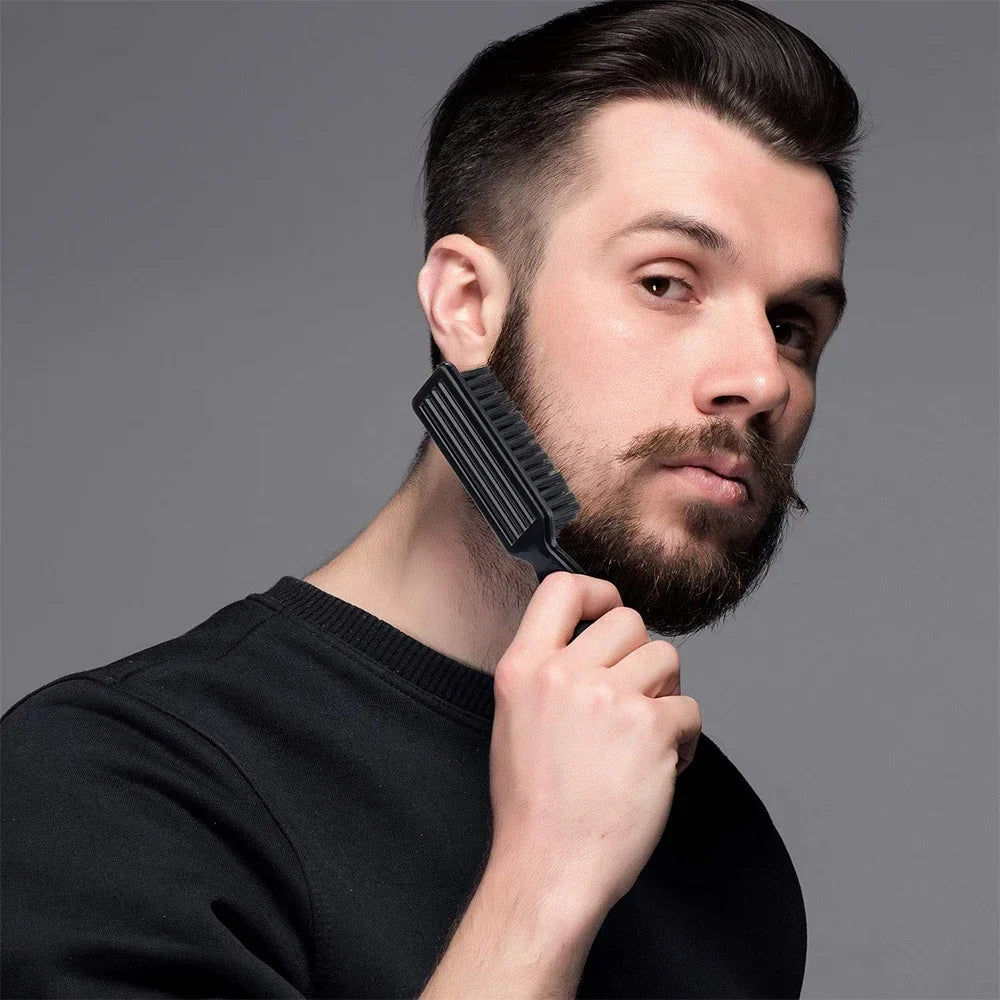 Beard Styling Brush Plastic Hair Oil Carving Cleaning Brush 1 Piece