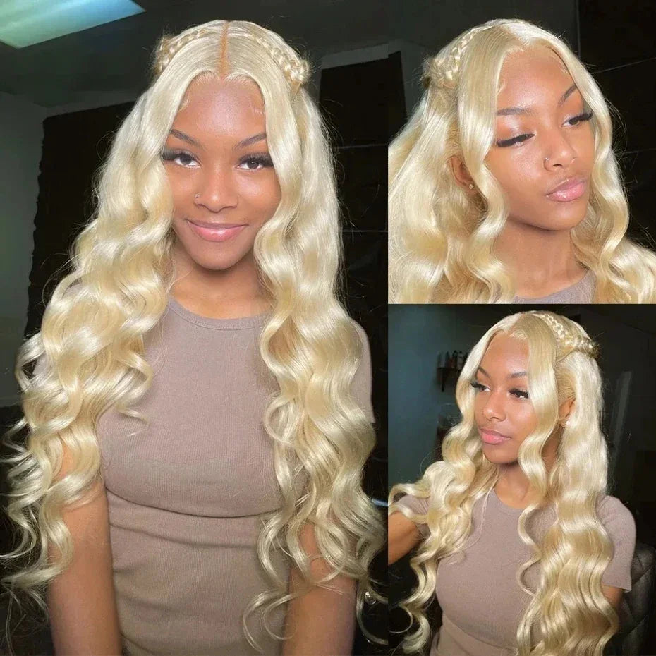 230 Density 13x6 Transparent Lace Frontal Blonde Body Wave Human Hair Wig