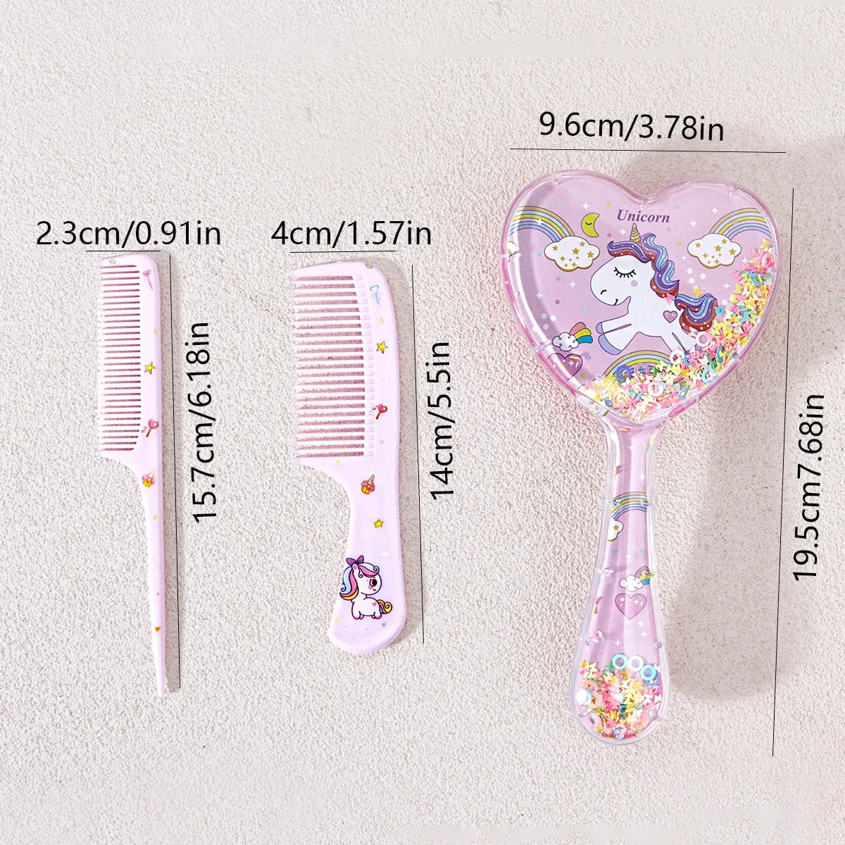 3 Piece Hair Comb and Brush Set Plastic for Dry and Wet Hair