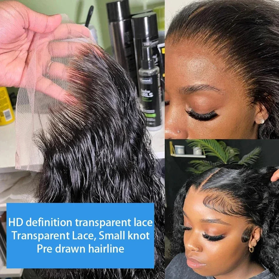 Brazilian Deep Wave Short Bob 13x4 & 4x4 HD Lace Frontal Wigs 220% Density 100% Human Hair 14-16 Inch