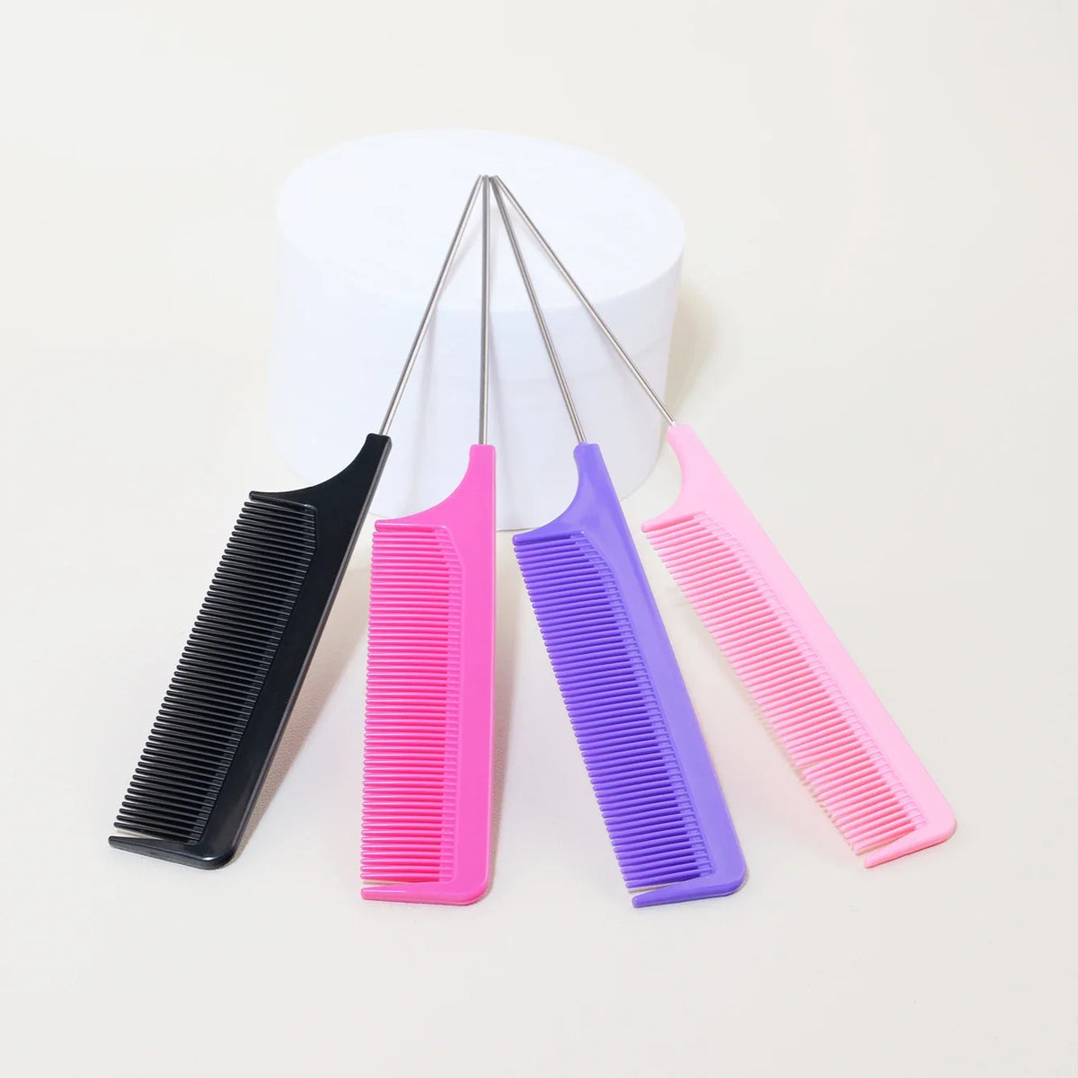 Hairdressing Rat Tail Comb Set 2 or 4 Pieces PP Plastic