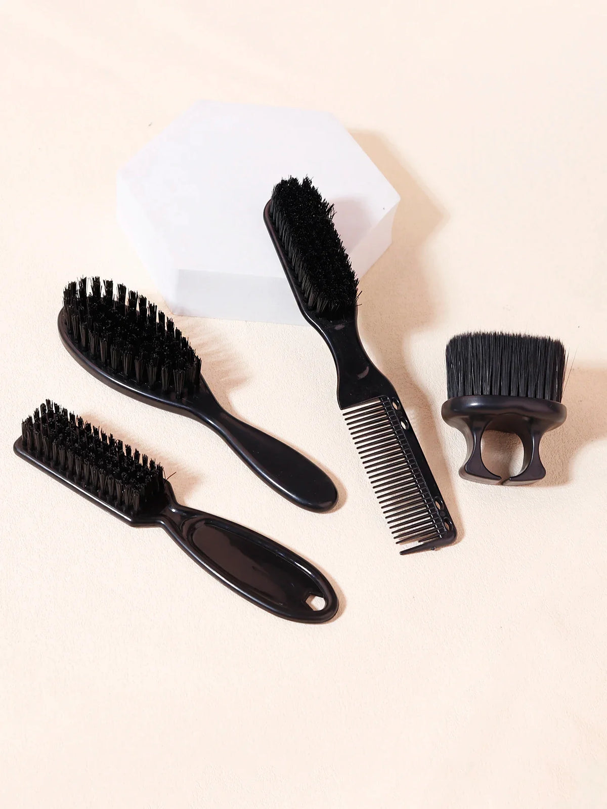 4 Piece Beard Brush Comb Cleaning Tool Set PC Material