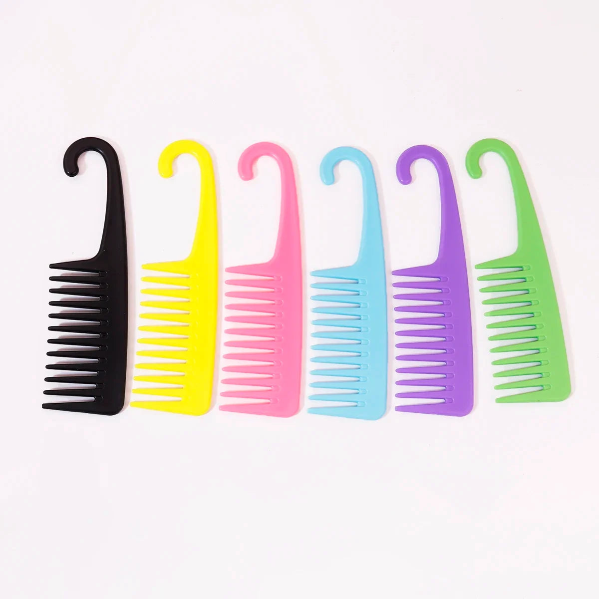 Wet Hair Curling Comb Heat Resistant Wide Tooth Hair Combing Tool with Hook