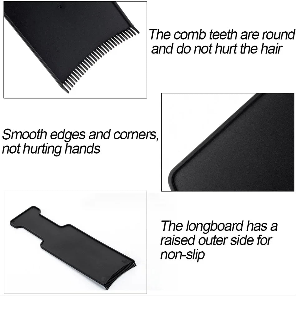 Toothed Hair Dye Plate and Brush 1 Piece PVC Hair Dye Tool