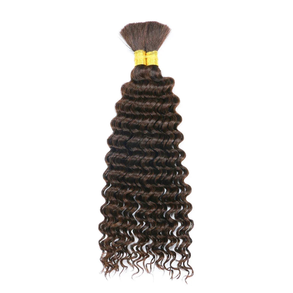 100g Boho Braids Deep Wave Brazilian Human Hair Bulk Bundles No Weft