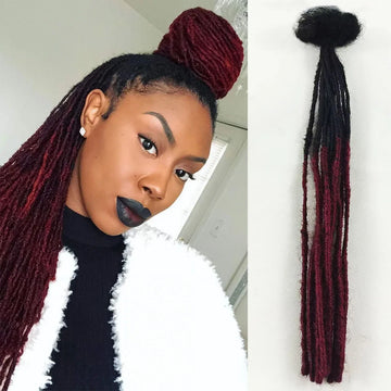 0.2cm Wide 8-12 Inch 10-Strand 100% Handmade Real Human Hair Dreadlock Extensions