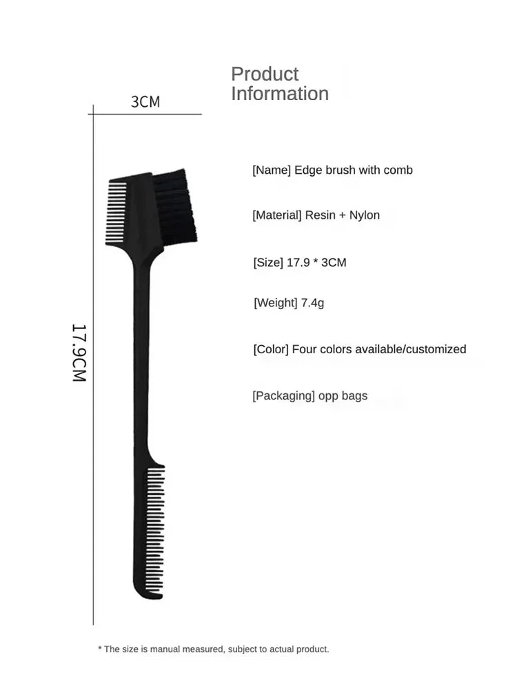 Three in One Edge Control Brush Comb ABS Material 1 Piece