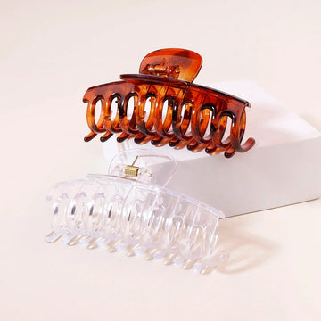 1 or 2 Piece Transparent Frosted Hair Clip for Long Thick Hair