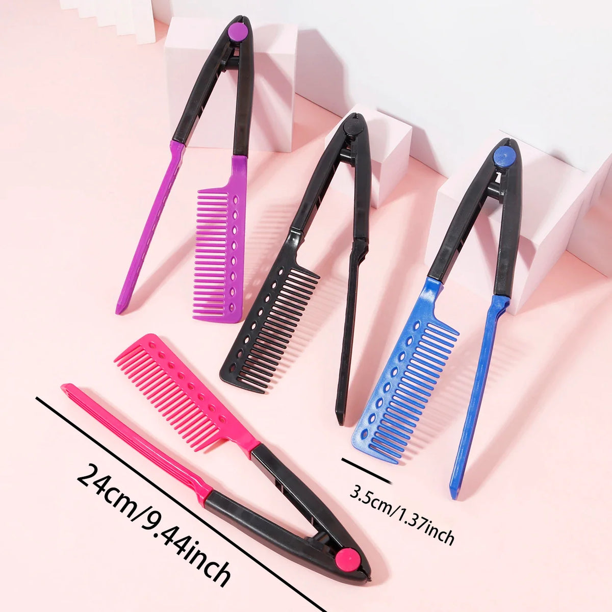 V Shaped Straight Hair Brush 1 Piece PC Loop Brush