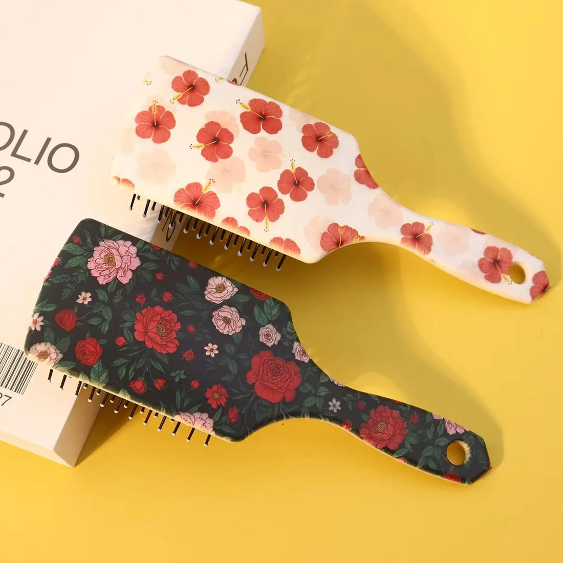 1 Piece Flower Printed Air Cushion Comb With Ergonomic Handle