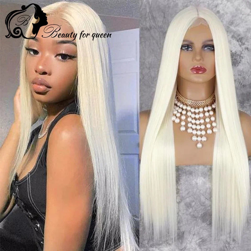 White Bone 13x4 HD Lace Frontal Wig Straight 180% Density Pre Plucked Human Hair