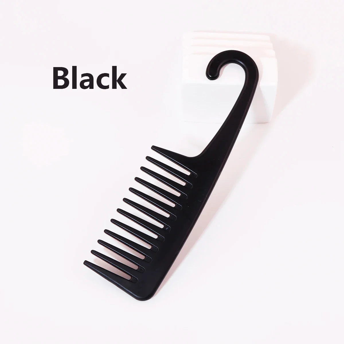 Wet Hair Curling Comb Heat Resistant Wide Tooth Hair Combing Tool with Hook
