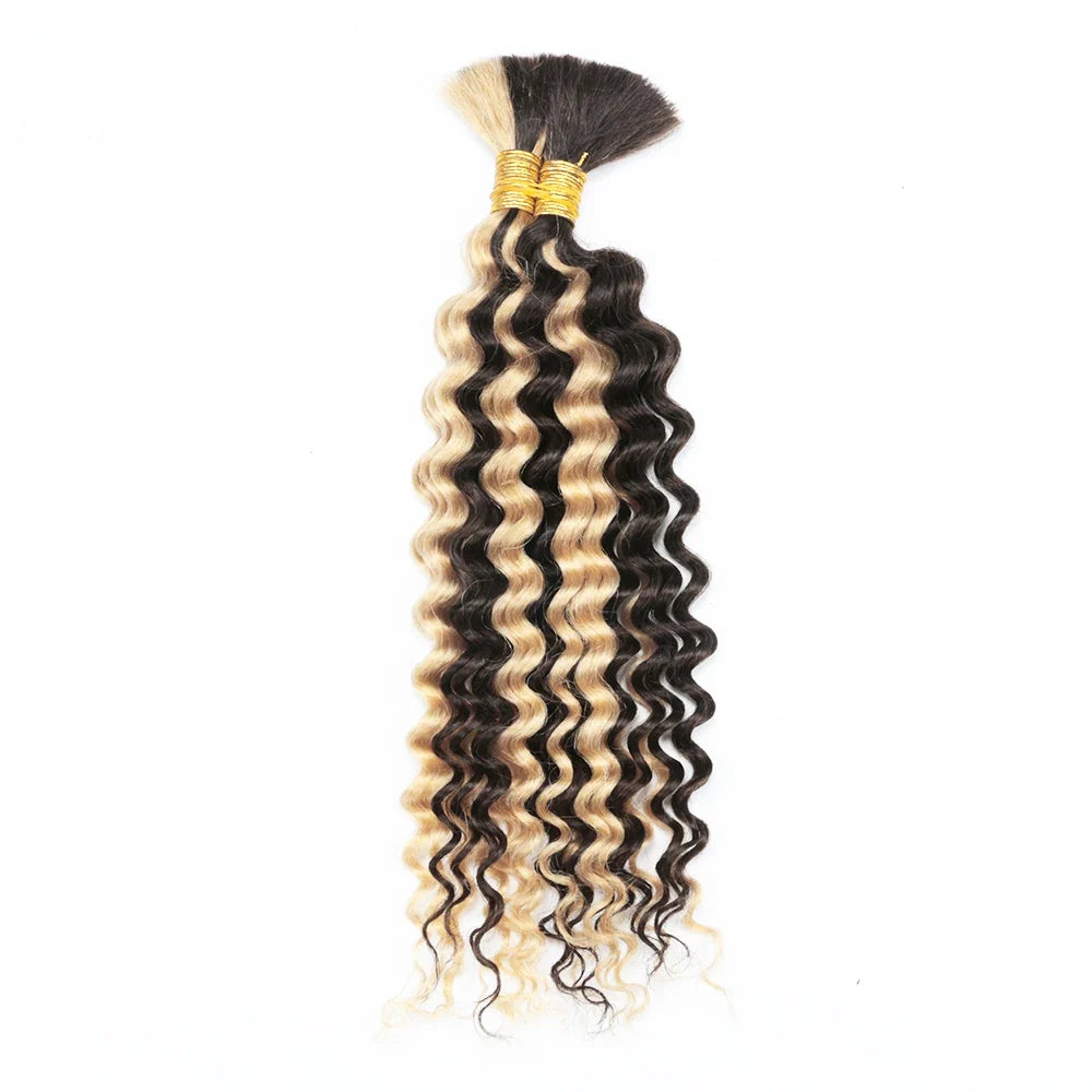 100g Boho Braids Deep Wave Brazilian Human Hair Bulk Bundles No Weft