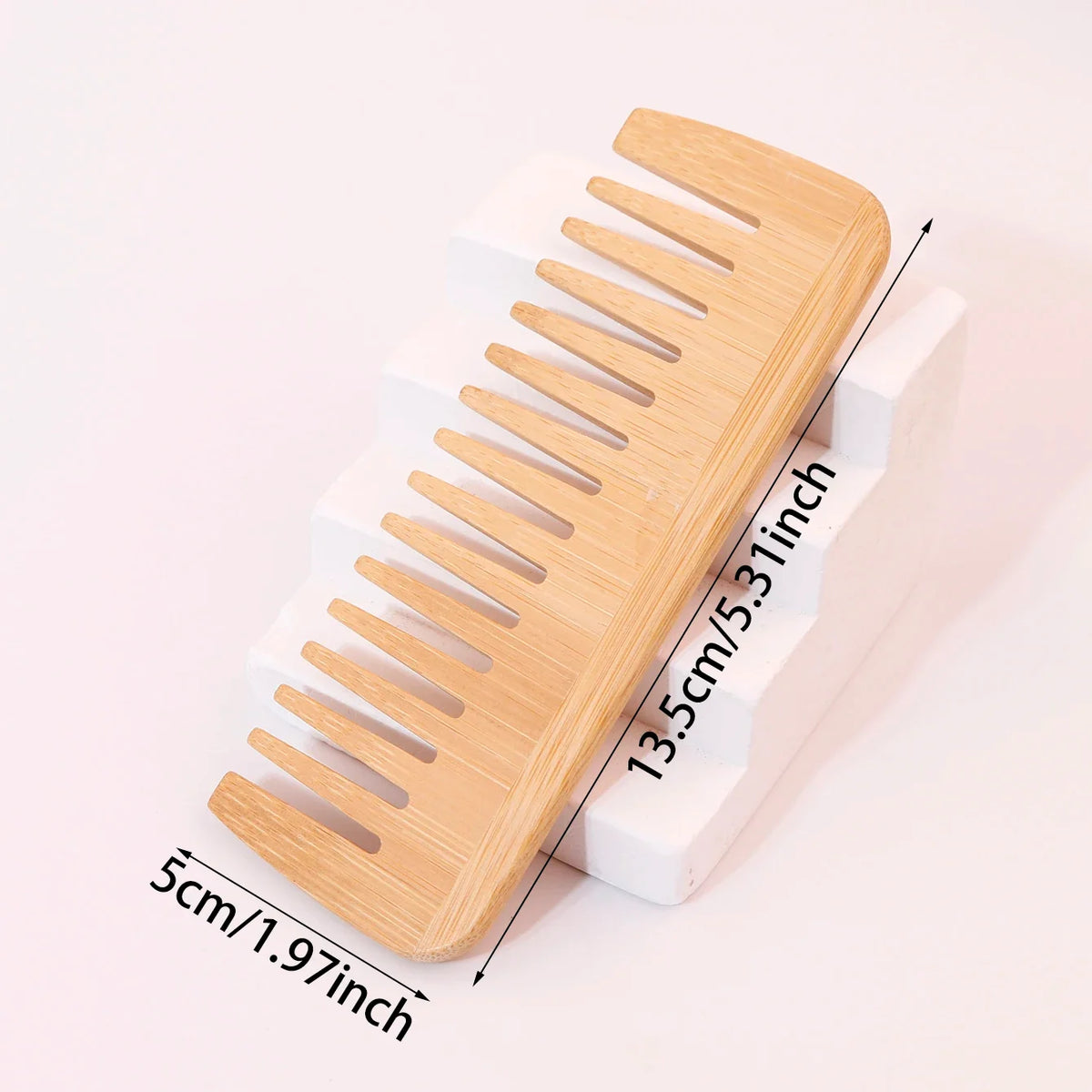 1pc Bamboo Wide Tooth Comb Anti-Static Massage Tool for Hair Wigs