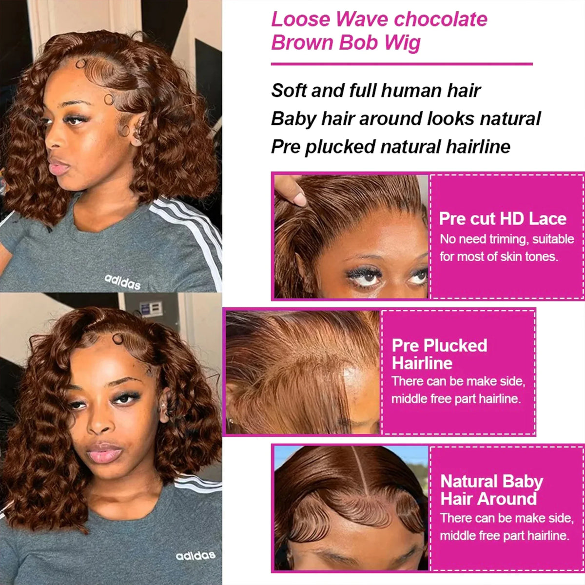 13x4 2x6 Deep Wave Water Wave Bob Wig 300% Density Brazilian Remy HD Lace Frontal Short Human Hair Wig