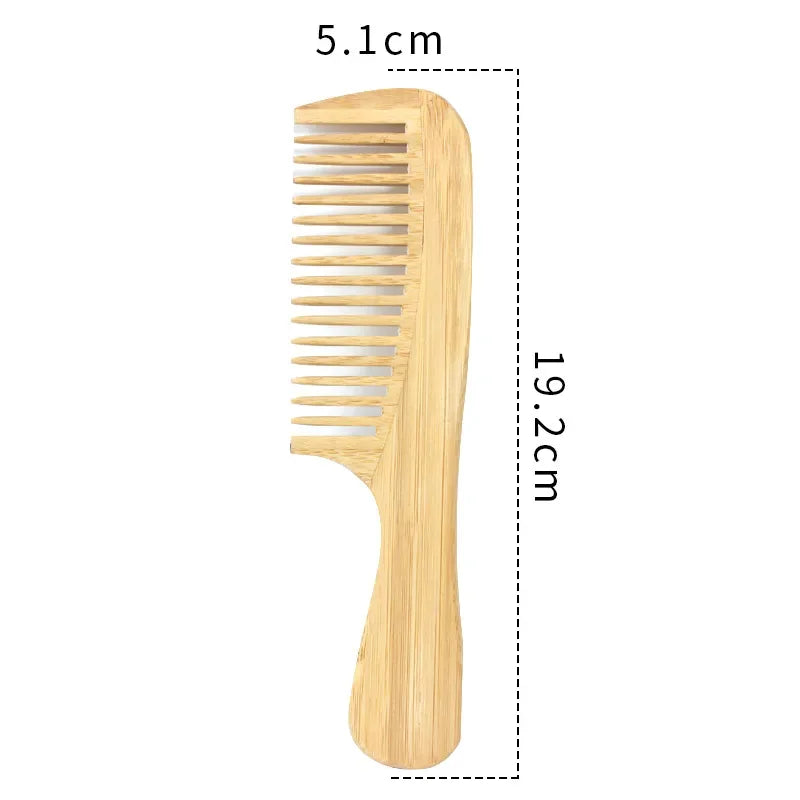 Bamboo Wide Tooth Comb Anti-Static Hair Removal Comb 1 Piece