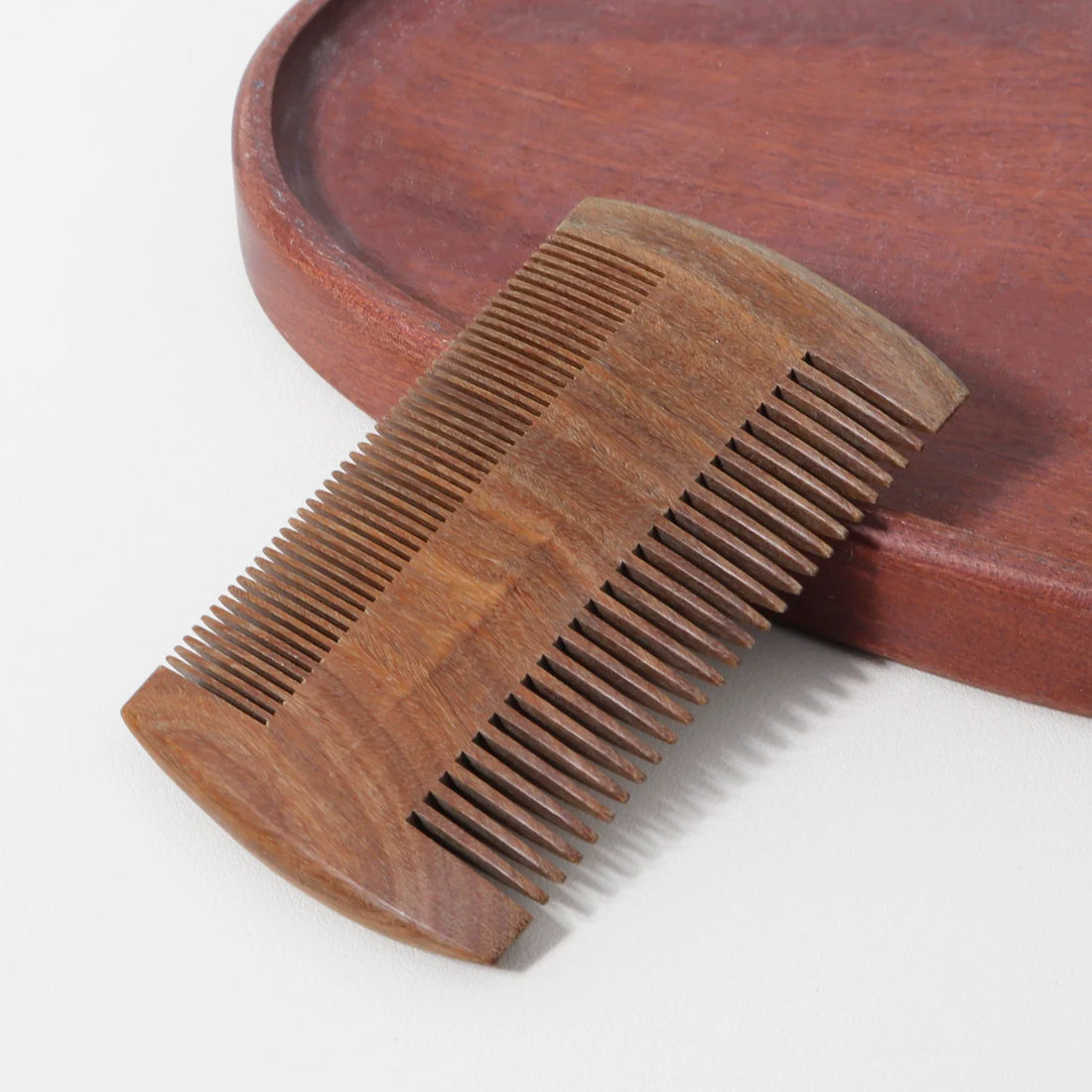 1 Pocket Double Sided Sandalwood Wooden Hair Comb
