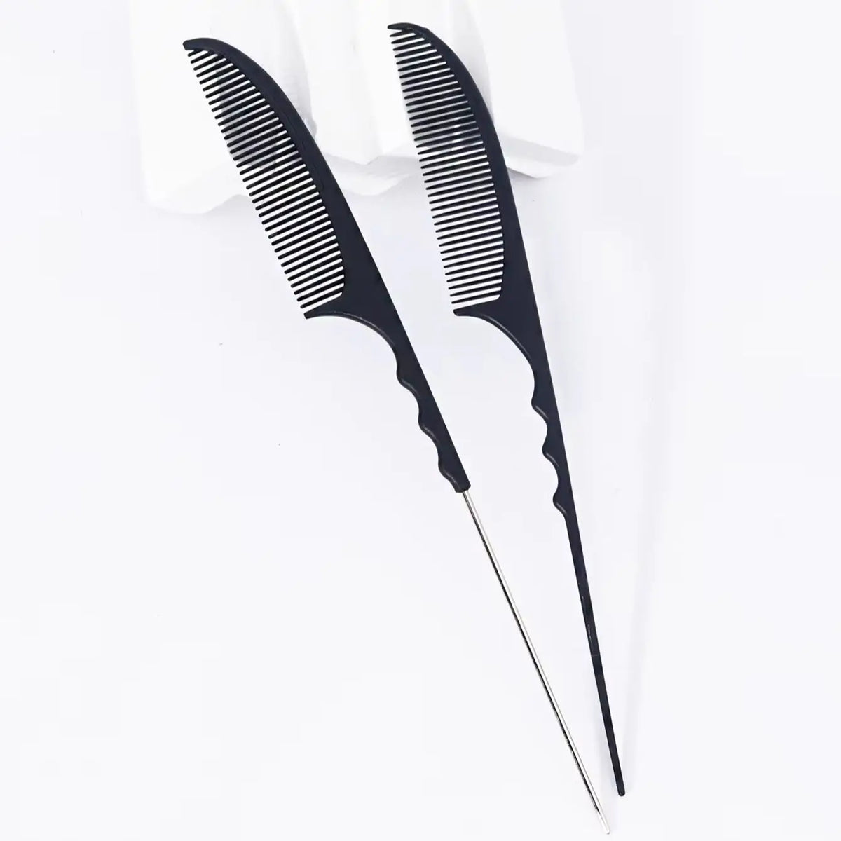 Pointed Tail Hair Comb Set Plastic 1 or 2 Pieces Curved Design