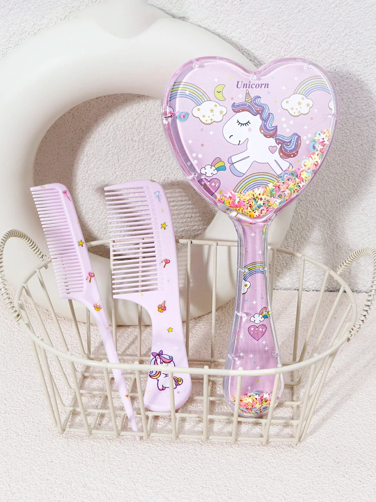 3 Piece Hair Comb and Brush Set Plastic for Dry and Wet Hair