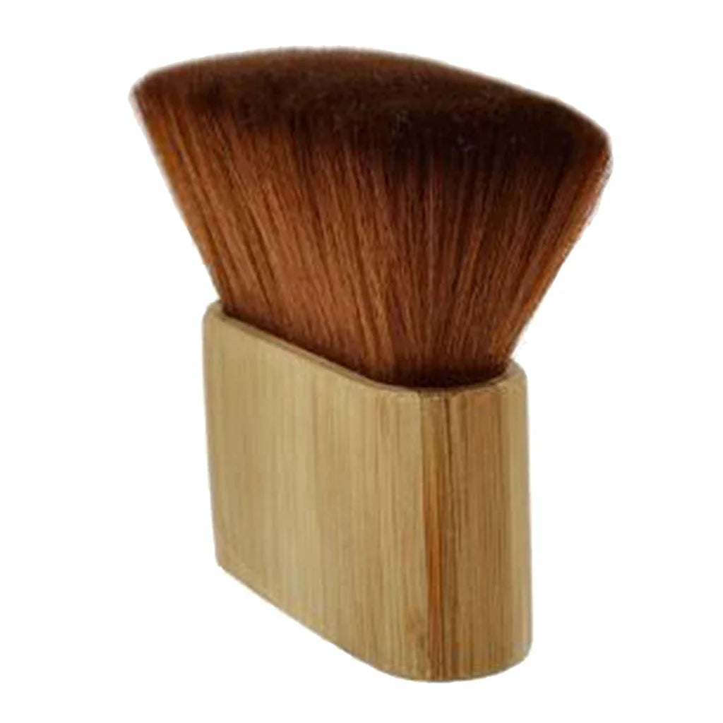 Hair Cutting Neck Duster Brush With Wooden Handle Soft Bristles