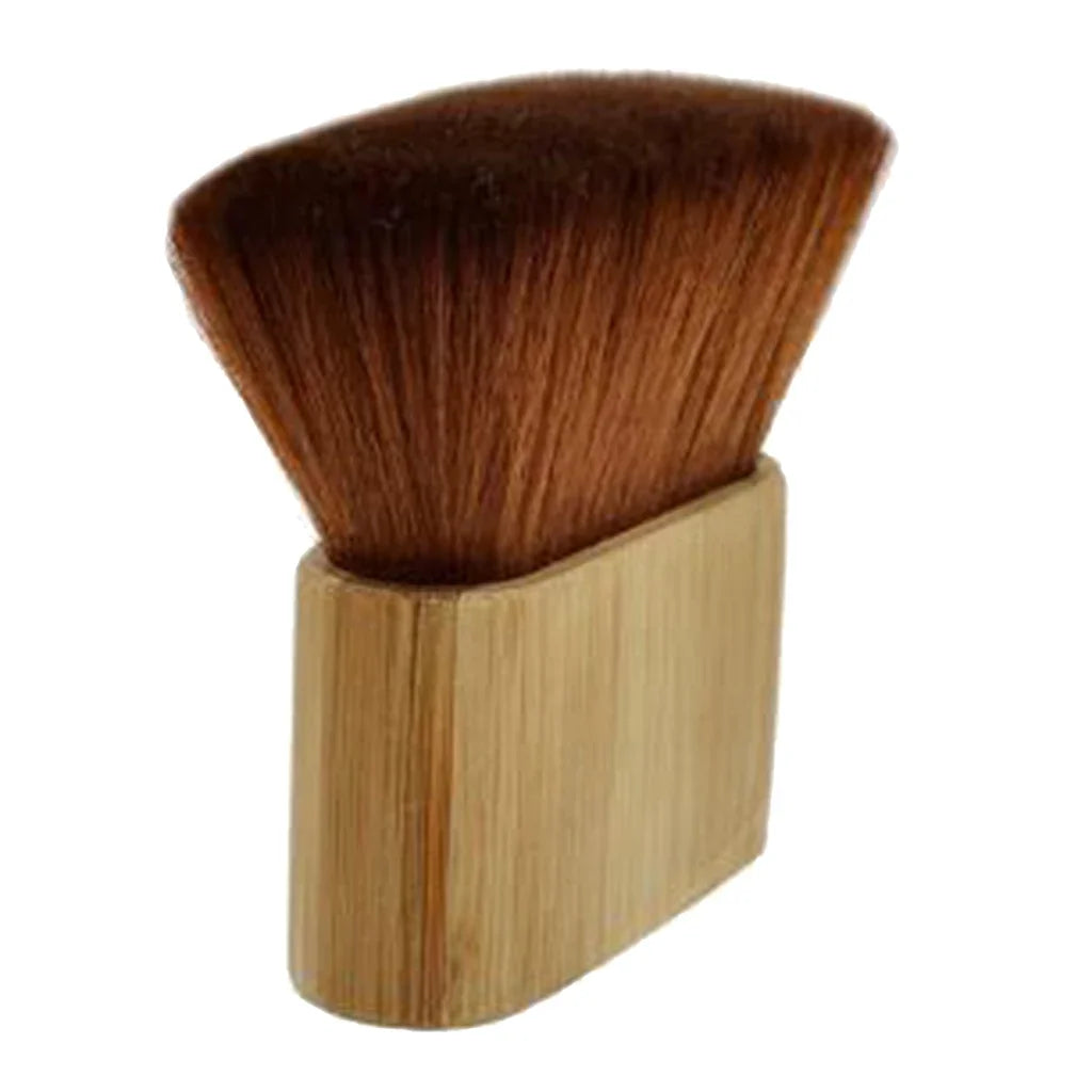 Hair Cutting Neck Duster Brush With Wooden Handle Soft Bristles