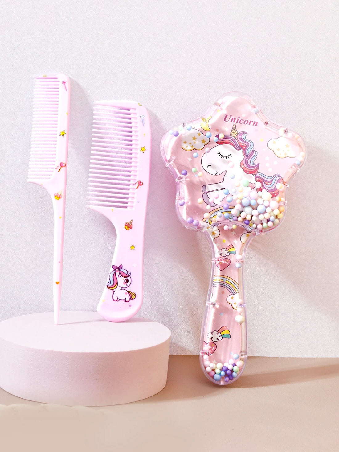 Hair Brush Set 3 Pieces Plastic Massage Comb for Wigs