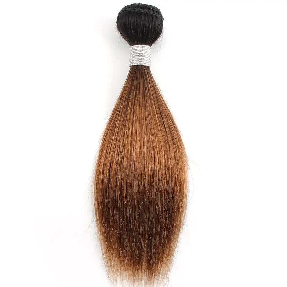 1 Bundle 10-16 Inch Straight Ombre Honey Blonde Human Hair Weave 100% Remy Weft Extensions 1B/27 1B/30