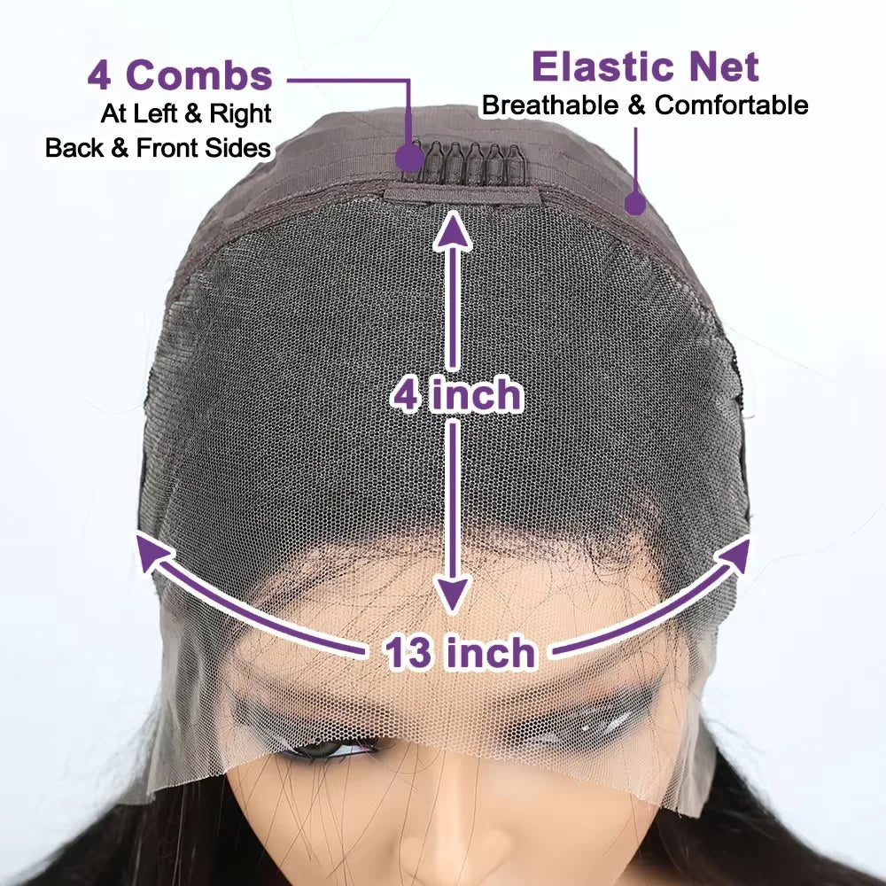 Transparent Kinky Straight 13x4 Lace Front Short Bob Human Hair Wig Pre Plucked Yaki