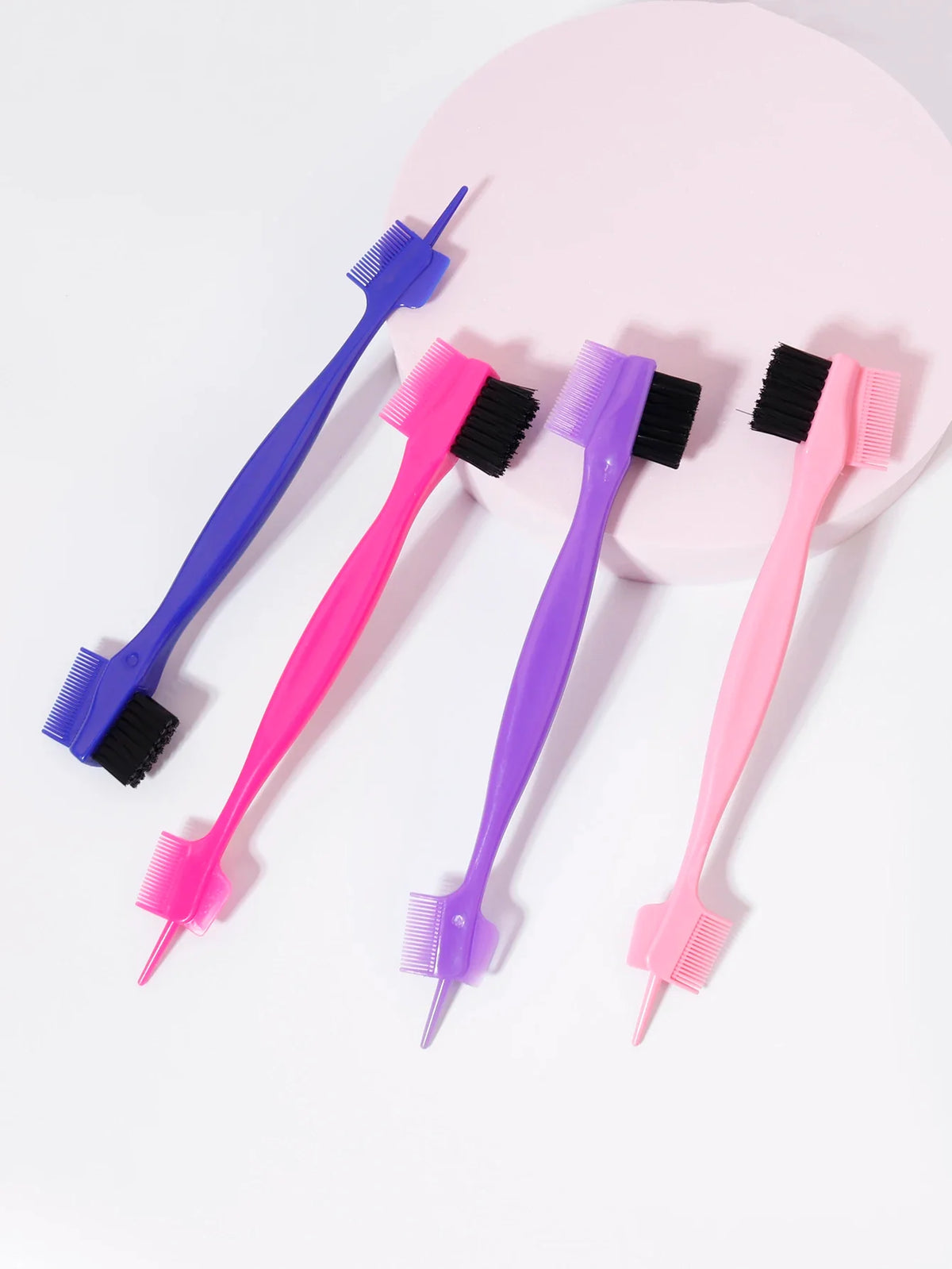 Edge Control Brush Comb Set 4 Pieces PC Material for Hair Styling
