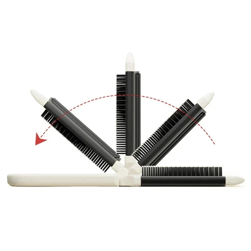 Folding Mini Comb with Mirror and Scalp Massage Portable Travel Comb