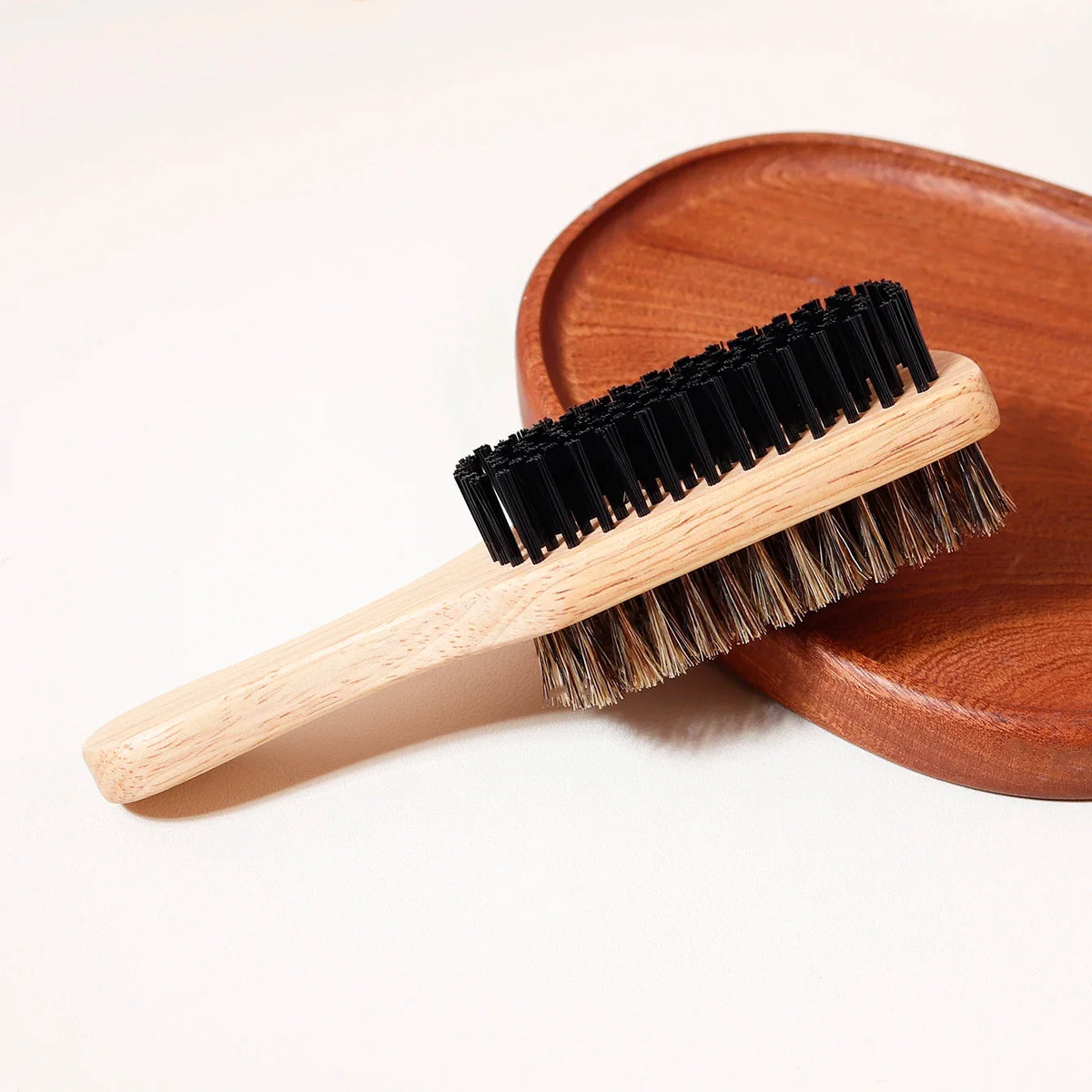 Double Sided Hair Brush 1Pc Soft and Hard Wood Styling Brush
