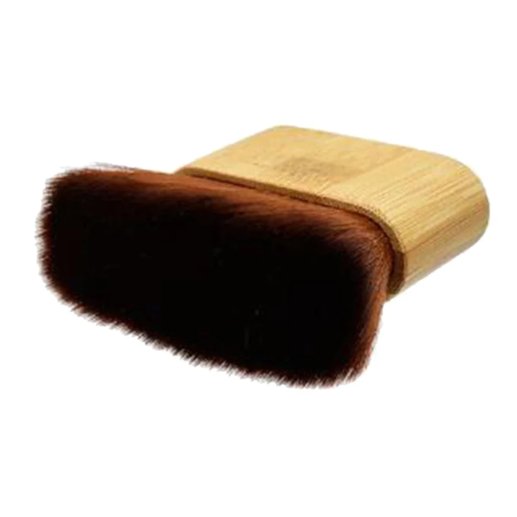 Hair Cutting Neck Duster Brush With Wooden Handle Soft Bristles