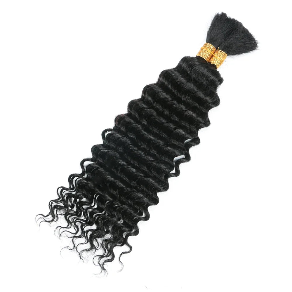 100g Boho Braids Deep Wave Brazilian Human Hair Bulk Bundles No Weft