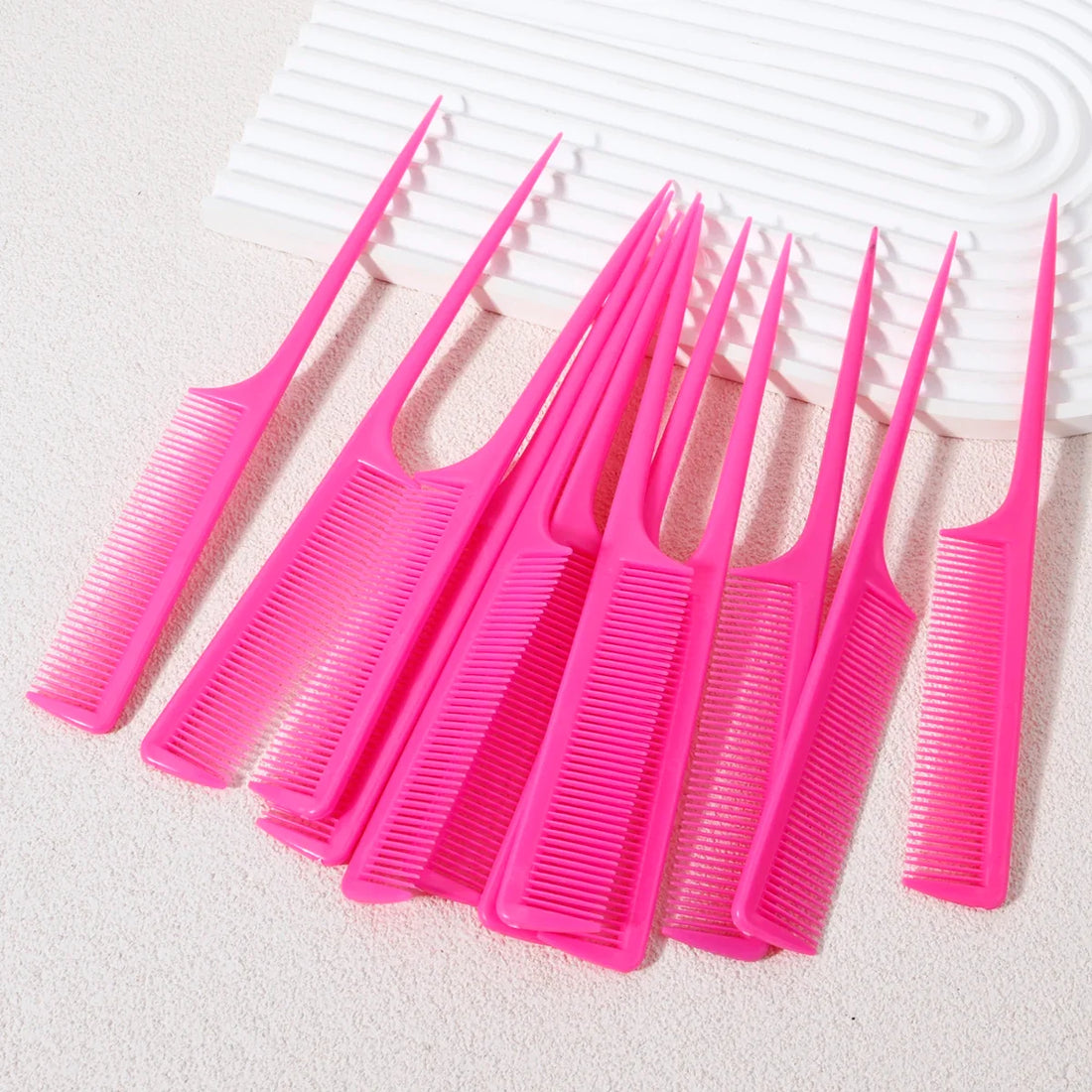 12 Piece Rat Tail Comb Set PP Hair Dye Combs for Salons and Home Use