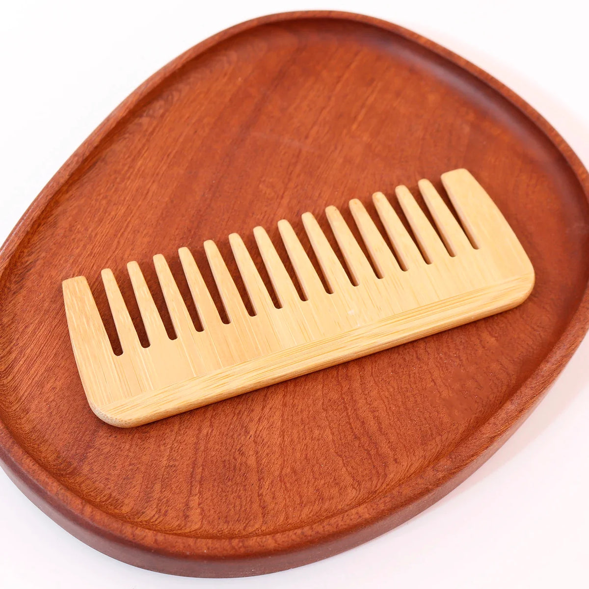 1pc Bamboo Wide Tooth Comb Anti-Static Massage Tool for Hair Wigs