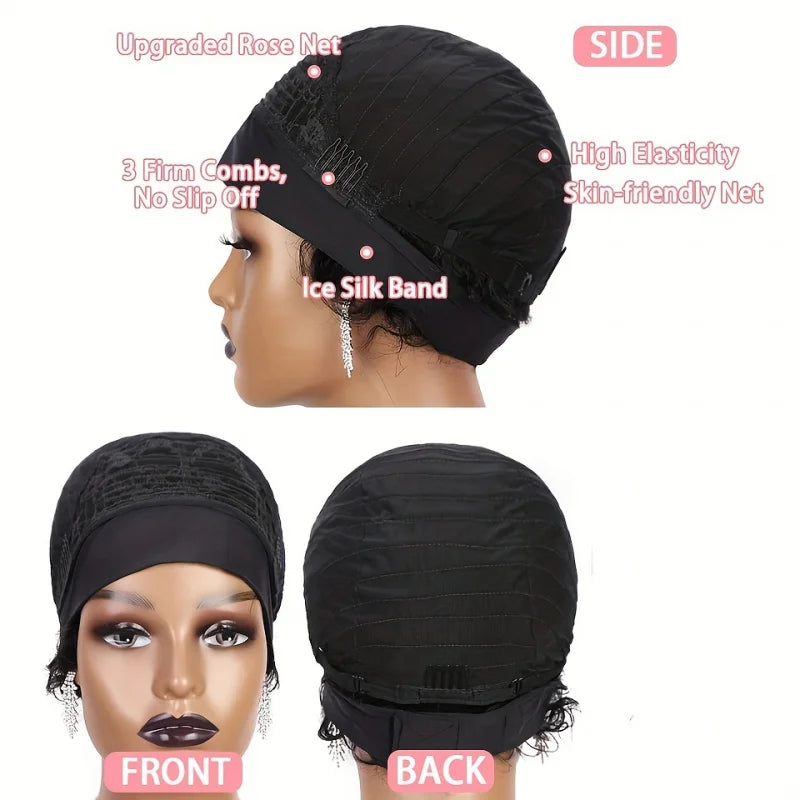 Water Wave Short Curly Pixie Headband Wig Brazilian Remy Human Hair