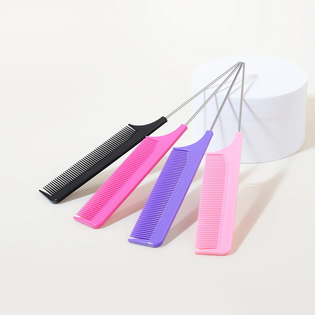 Hairdressing Rat Tail Comb Set 2 or 4 Pieces PP Plastic