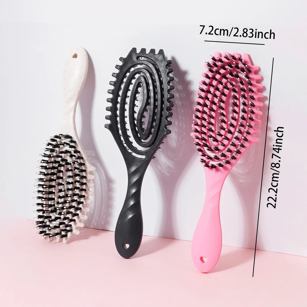 Hollow Scalp Massage Comb with Bristles Anti-Static PC 1 Piece