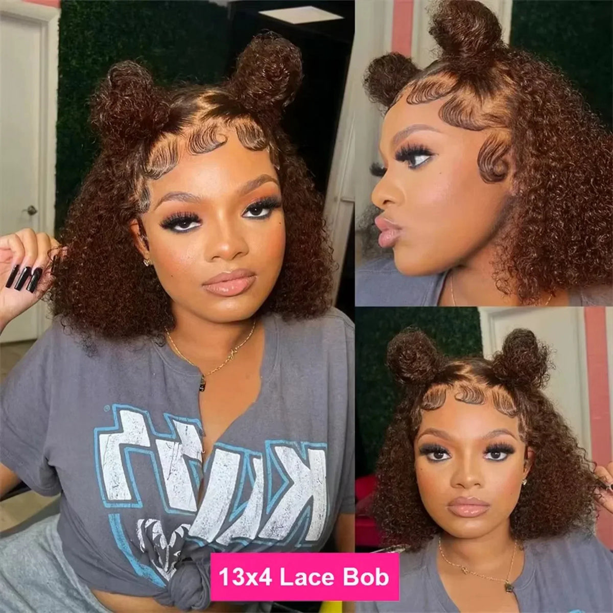 13x4 2x6 Deep Wave Water Wave Bob Wig 300% Density Brazilian Remy HD Lace Frontal Short Human Hair Wig