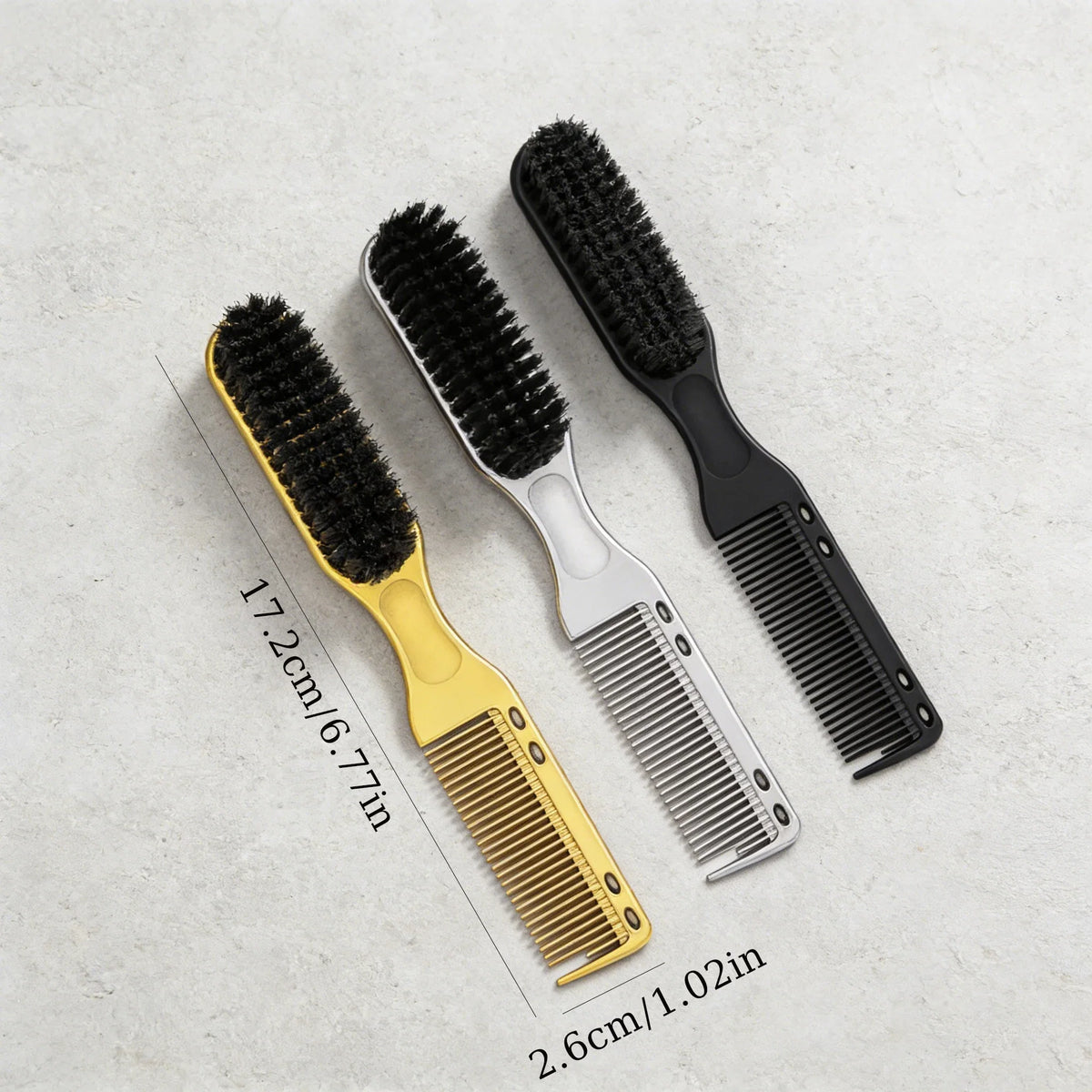 3 Piece Nylon Hairbrush and Double Sided Comb Set for Wigs