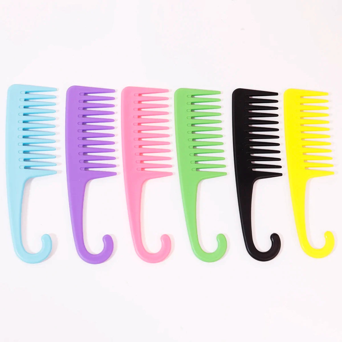 Wet Hair Curling Comb Heat Resistant Wide Tooth Hair Combing Tool with Hook
