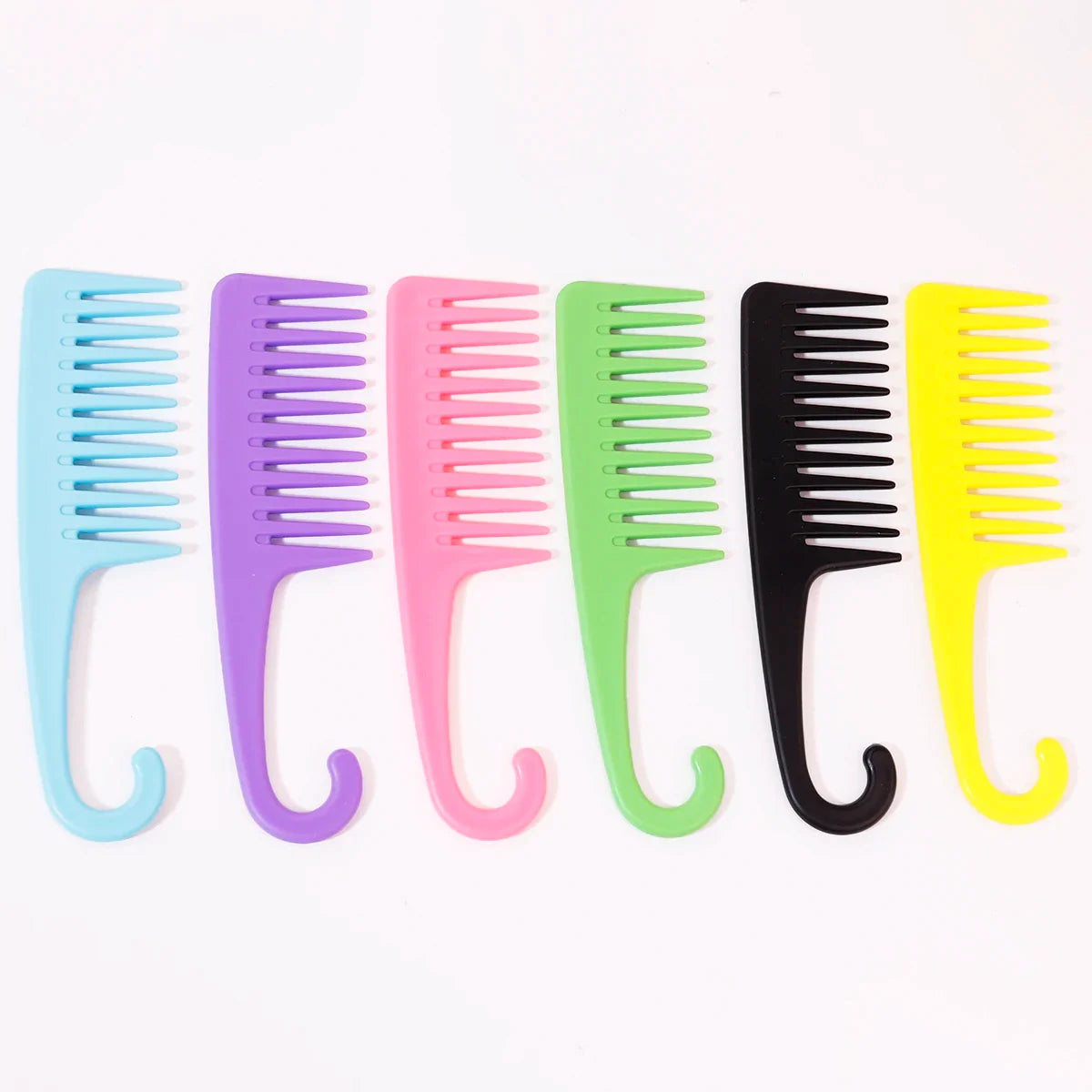 Wet Hair Curling Comb Heat Resistant Wide Tooth Hair Combing Tool with Hook