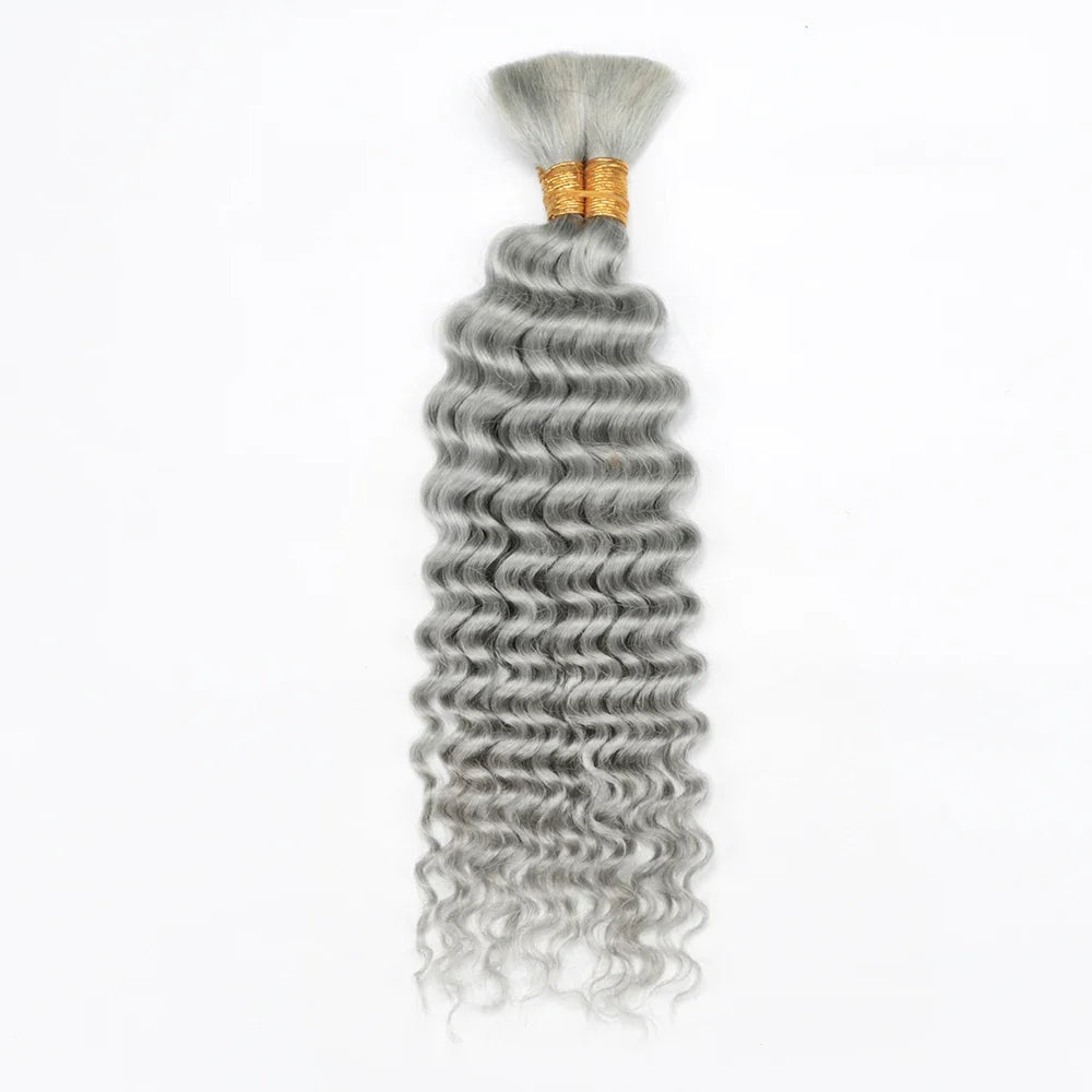 100g Boho Braids Deep Wave Brazilian Human Hair Bulk Bundles No Weft