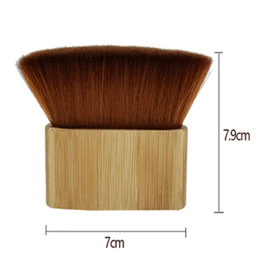Hair Cutting Neck Duster Brush With Wooden Handle Soft Bristles