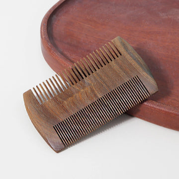 1 Pocket Double Sided Sandalwood Wooden Hair Comb